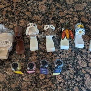 Lot of 7 bath and body works wallflowers OWL Indian corn CERAMIC LEMON pineapple